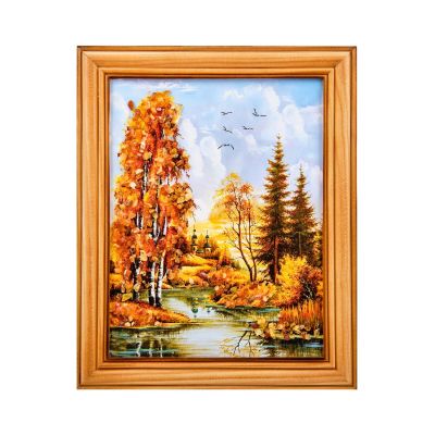 Картина "Красота природы" (с янтарной крошкой) дер.краш.рамка 12х15 A2181820