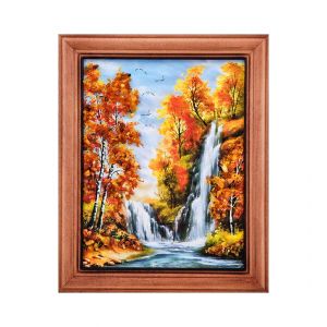 Картина "Водопад" (с янтарной крошкой) дер.краш.рамка 12х15 A2181691