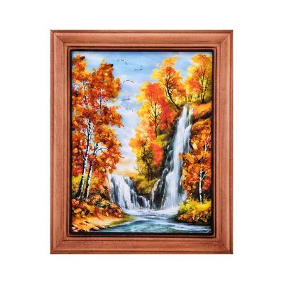 Картина "Водопад" (с янтарной крошкой) дер.краш.рамка 12х15 A2181691
