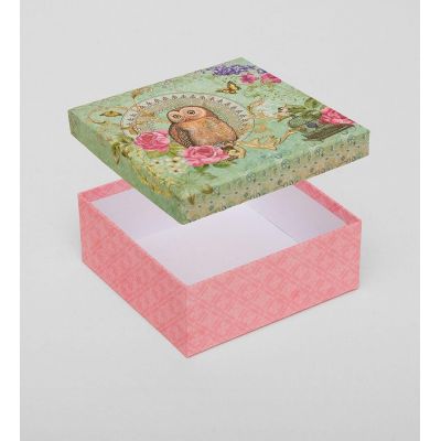 Квадратная подарочная коробка из картона – размеры 11x11x4.5 см