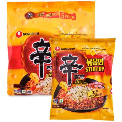 Лапша Нонгшим Шин Рамен с сыром (STIR FRY), 5шт х 136 г, Корея A2184632