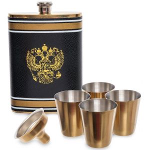 Подарочный набор фляжка 200 мл со стопками Герб A2138583