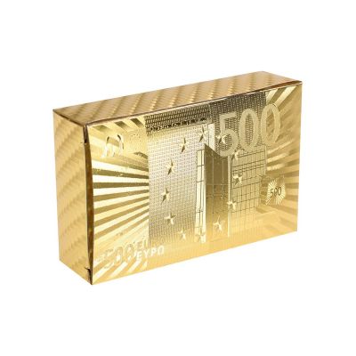 Золотые Карты Игральные Пластиковые 500 ЕВРО - Эксклюзивный Набор 54 шт.