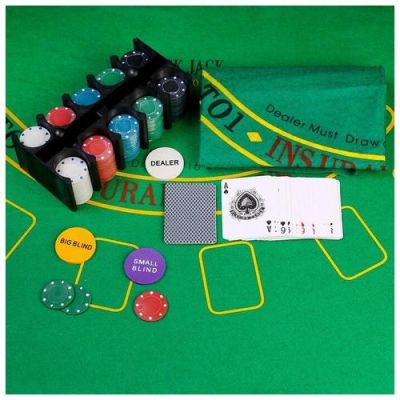 Набор для покера Holdem Light на 200 фишек без номинала 31345