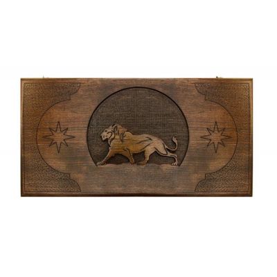 Нарды и шашки резные Дикий кот 60 х 60 см бук Армения