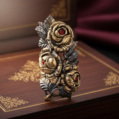 Брошь "Букет Роз" из Латуни – Изысканный Акцент
