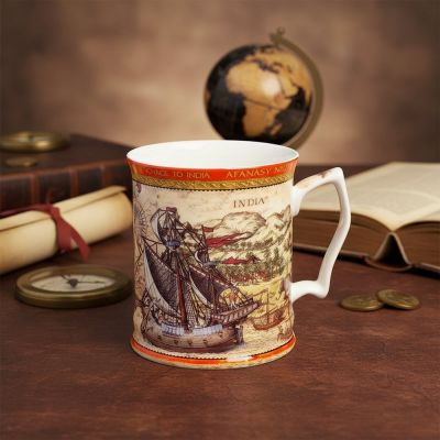 Кружка Путешественник Афанасий Никитин – Костяной Фарфор, 450 мл (Carmani)