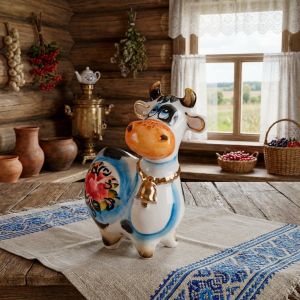 Фигурка Корова с колокольчиком цв. золото A2104018