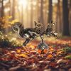 Белочка на Веточке: Янтарь и Латунь – Ручная Брошь A2163042