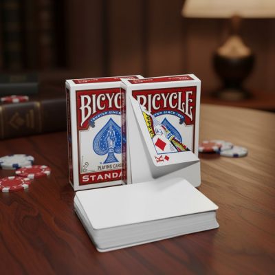 Карты Bicycle Blank Back Standard Face red - Пустая рубашка, стандартное лицо 62298