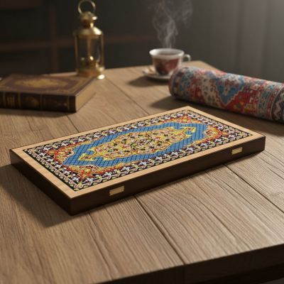 Нарды + Шашки Сирия Голубые средние (Россия, дерево, 50 см), Partida