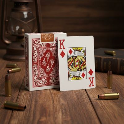 Карты "Bullets" 100% пластик, красная рубашка 44847