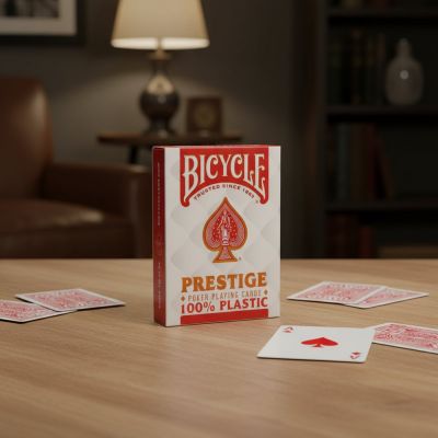 Карты Bicycle Prestige Rider 100% Plastic Jumbo red 62250 – Отличный выбор для велоэнтузиастов!