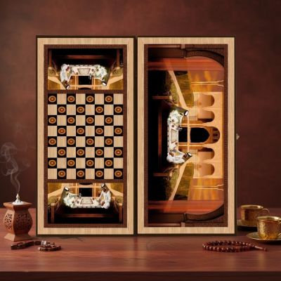 Нарды + Шашки Сирия Шейхи малые (Россия, дерево, 40 см), Partida