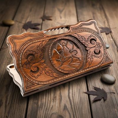 Нарды и шашки резные Герб Осетии 61 х 60 см бук Азербайджан