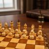 Шахматы и нарды резные Гамбит 40 х 40 см бук Армения