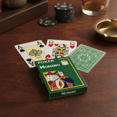 Карты для Покера Modiano Poker 4 Jumbo Index Cards (Dark Green) 63326