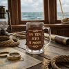 Кружка для пива «За тех, кто в море», 0,67л, в оплетке из натуральной кожи СК.03.Т